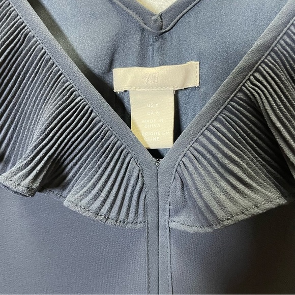 Gap Flutter Sleeve  Cinch Waist Navy Blue Midi Dress - Picture 8 of 13